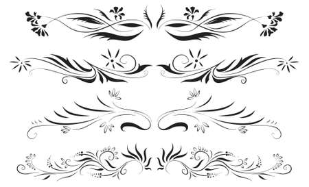 antique floral decoration set (vector eps format)のイラスト素材