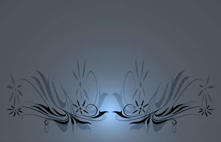 blue antique floral shaded backgroundの写真素材