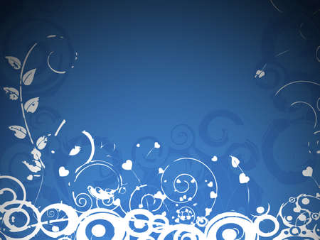 light & dark blue background with leavesの写真素材