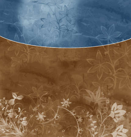 blue/brown floral background (vector format)のイラスト素材