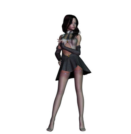 isolated sexy girls on white background - illustration 3の写真素材