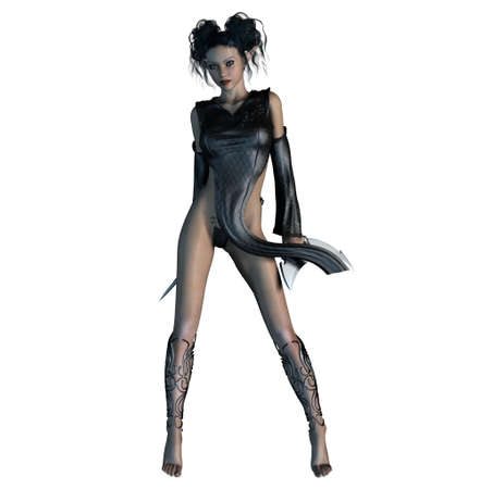 isolated sexy dancer girl on white background - illustrationの写真素材
