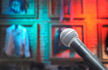 microphone on the background of the scene
