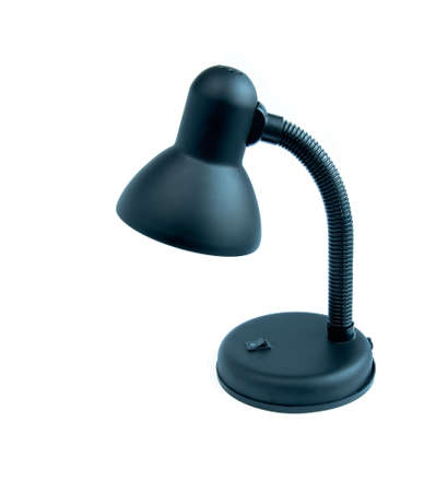 black desk lamp on a white backgroundの写真素材