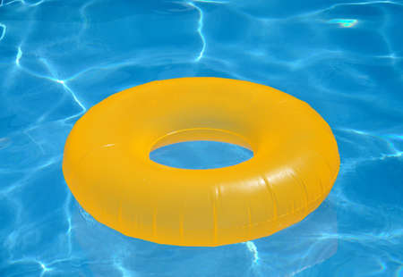 inflatable yellow circle in the pool