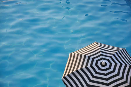 beach umbrella near the waterの写真素材
