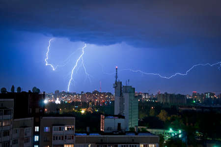 thunder and Lightning over the city