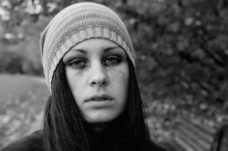 portrait of a crying girlの写真素材