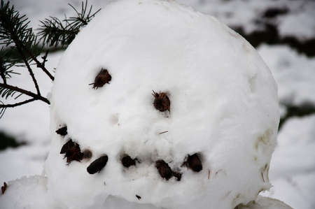 ugly snowmanの写真素材