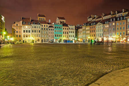 Old Town at night. Warsaw, Polandのeditorial素材