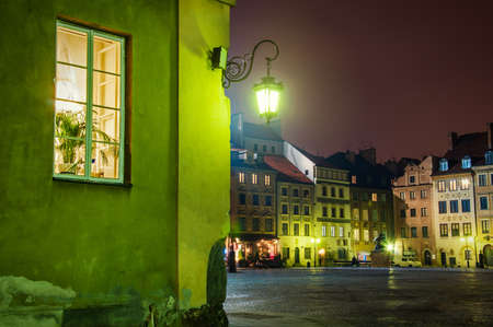 Old Town at night  Warsaw, Polandの写真素材