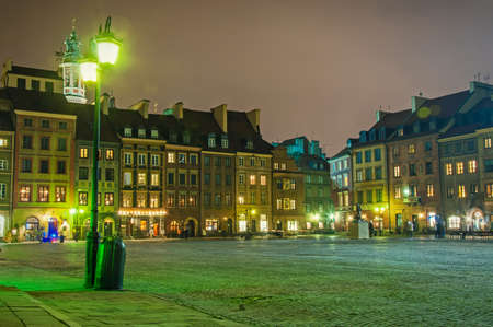 Old Town at night. Warsaw, Polandのeditorial素材