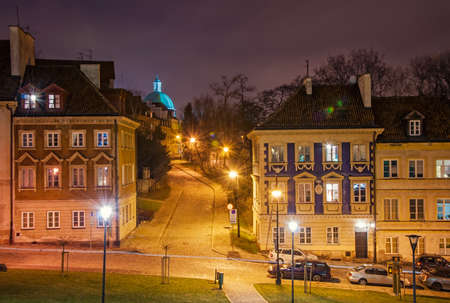 Old Town at night. Warsaw, Polandのeditorial素材