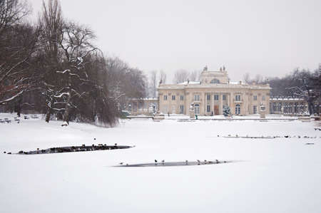 Lazienki Park in winter. Poland, Warsaw.の写真素材