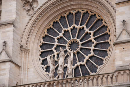 Notre Dame de Paris, stained-glass windowの写真素材