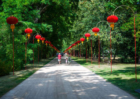 Lazienki or Royal Baths park in Warsaw in Polandのeditorial素材