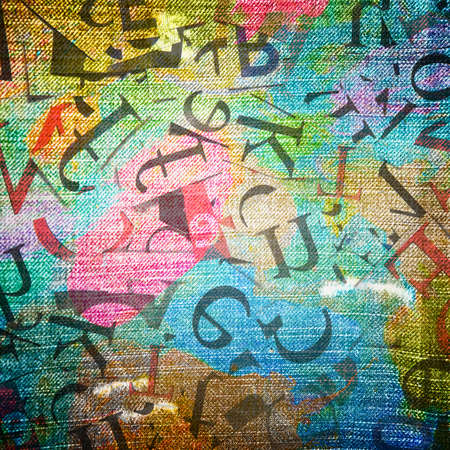 square abstract background on canvasの写真素材