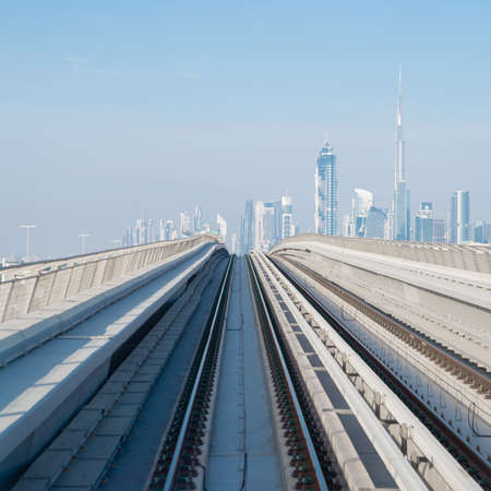 DUBAI, UAE -  3 MARCH, 2014: Dubai Metro as world's longest fully automated metro network (75 km)....