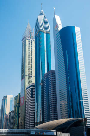 DUBAI, UAE -  6 MARCH, 2014: Dubai Metro as world's longest fully automated metro network (75 km). March  6, 2014 Dubai, UAE.のeditorial素材