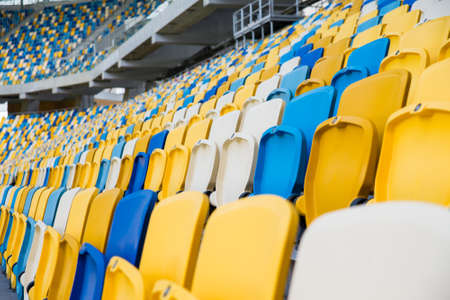 empty football stadium in the afternoonの写真素材