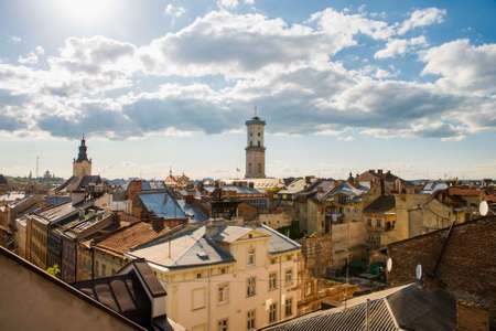 roofs of the old city of Lvivの写真素材