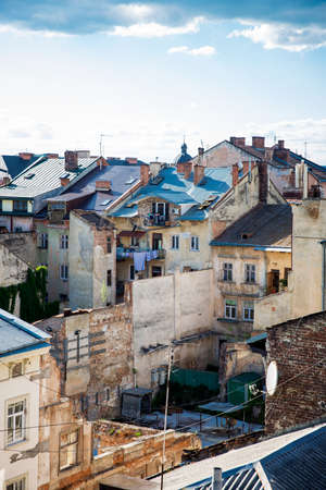 roofs of the old city of Lvivの写真素材
