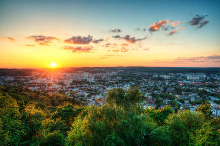 view from the castle high mountains in Lvivの写真素材
