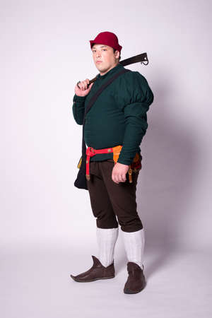 warrior in historical costume with sword