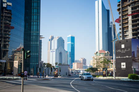 DUBAI, UAE - 3 MARCH, 2014: View of The residential area in the heart of Dubai. March  3, 2014 Dubai,  UAE.のeditorial素材