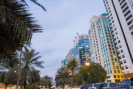 ABU DHABI, UAE -  4 MARCH, 2014: Residential area near the waterfront. March  4, 2014 Abu Dhabi, UAE.のeditorial素材