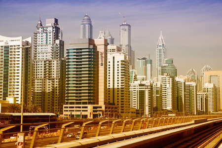 DUBAI, UAE -  5 MARCH, 2014: Dubai Metro as world's longest fully automated metro network (75 km). March  5, 2014 Dubai, UAE.のeditorial素材