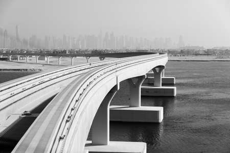 Monorail station on a man-made island Palm Jumeirah on March , 2014 in Dubai, UAE. Tの写真素材