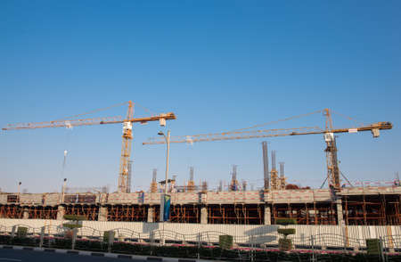 two cranes in constructionのeditorial素材