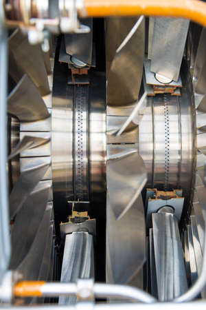 background, part of an airplane engineの写真素材