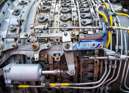 background, part of an airplane engineの写真素材