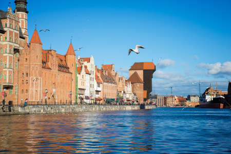 beautiful views of the coast of the old city of Gdansk