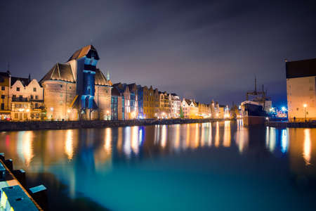 beautiful night streets of Gdansk