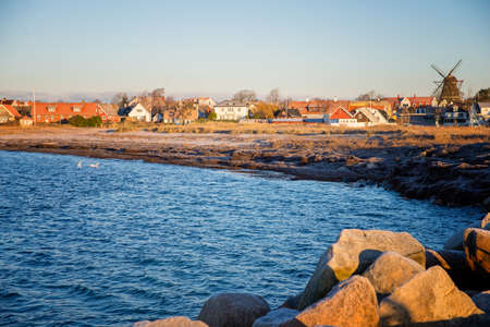 view of the houses on the beachの写真素材