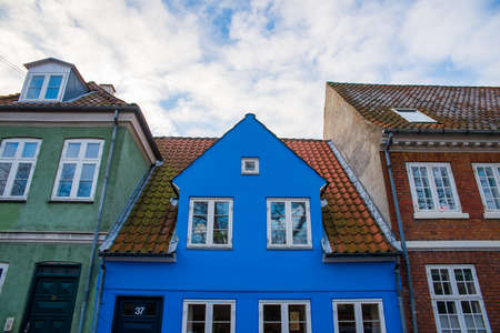 roof of the old blue houseの写真素材