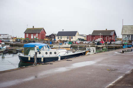 Beautiful harbor in the Swedish city Viken