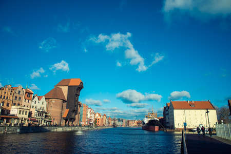 beautiful views of the coast of the old city of Gdansk