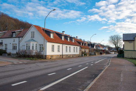 asphalt road in a residential area of Helsingborgの写真素材