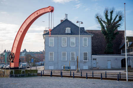 old houses in Helsingor Denmarkの写真素材