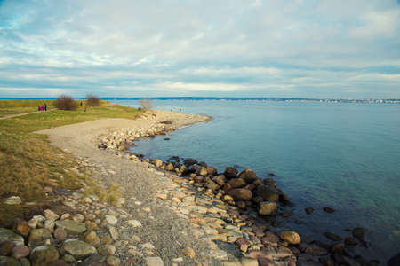 beautiful landscape with views of the sea and coastの写真素材