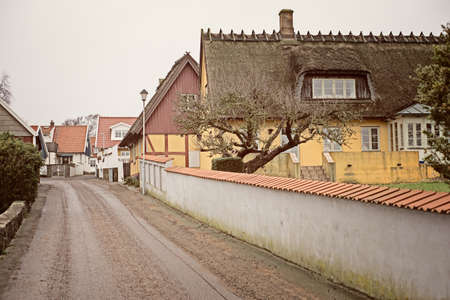 old houses with thatched roof