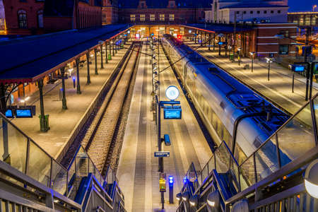 HELSINGOR, DENMARK - DECEMBER 27: Helsingor Station is the principal railway station serving the city of Helsingor, Denmark. December 27, 2014. Helsingor, Denmark.のeditorial素材