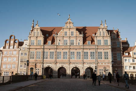GDANSK, POLAND - JANUARY 04, 2015: The Green Gate in Gdansk, Poland, is one of the city's most notable tourist attractions. January 04, 2015 Gdansk, Poland.のeditorial素材