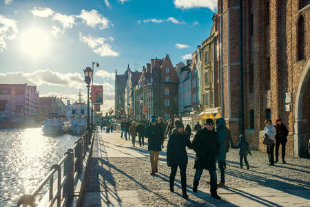 GDANSK, POLAND - 4 JANUARY, 2015: The beautiful architecture of the old town. 4 January 2015, Gdansk, Poland.のeditorial素材