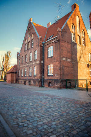 old brick building in Gdanskの写真素材