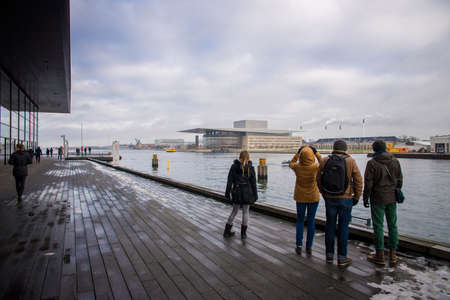 COPENHAGEN, DENMARK - 30 DECEMBER, 2014: Beautiful buildings in the city center.のeditorial素材